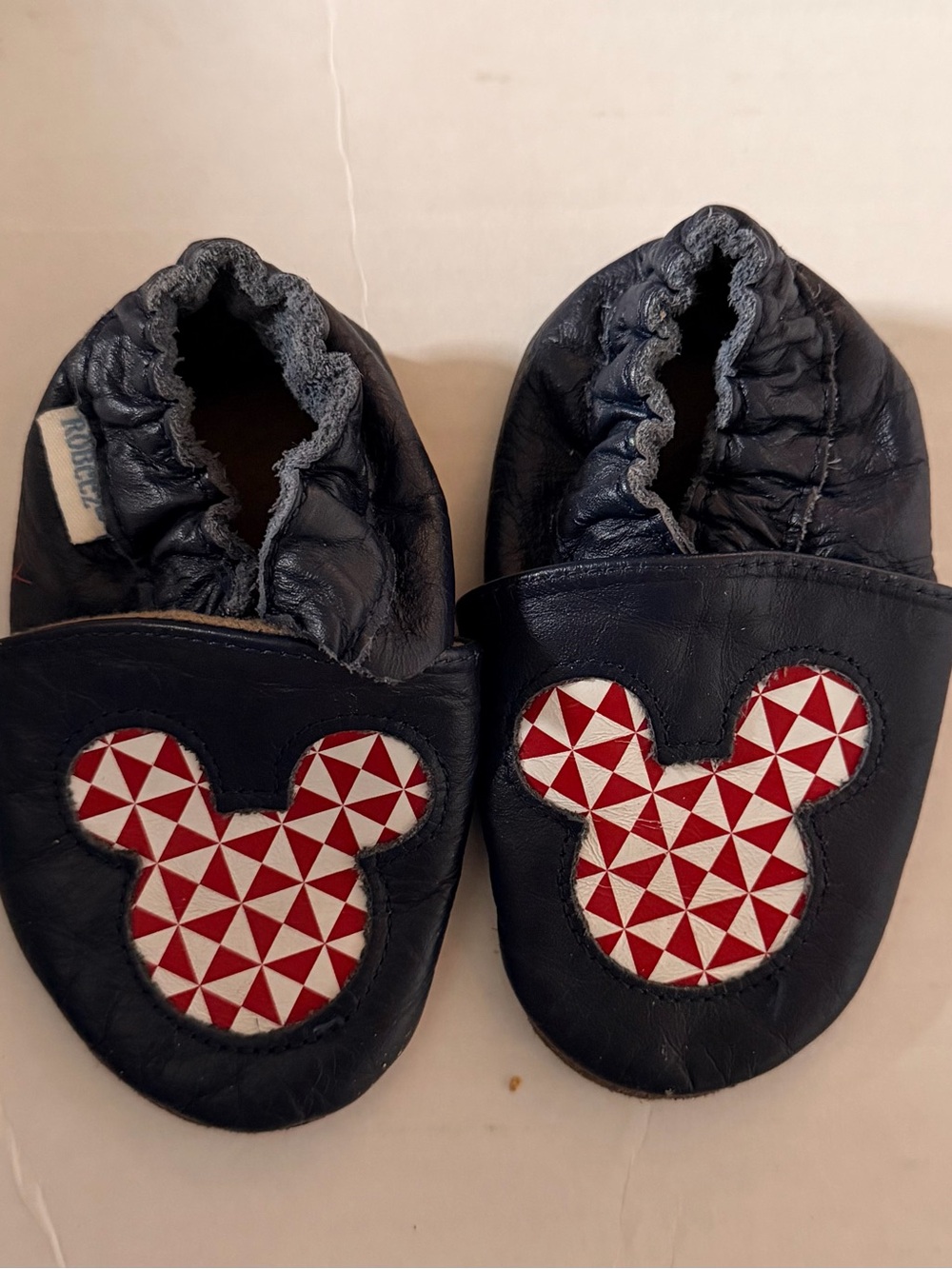 Robeez Mickey Mouse Leather Soft Sole Baby Shoes | 6–12 Months